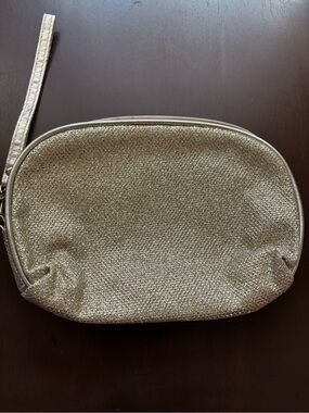 Gold Glitter Sparkle Wristlet Makeup Bag | Pencil Case Toiletry Pouch